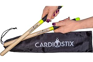 CardioStix Bundle 8oz Highest-Weighted (1 PAIR YOU CHOOSE) Premium American Hickory Wood Cardio Drum Sticks | For Drumming, Fitness, Aerobic Class, Exercises