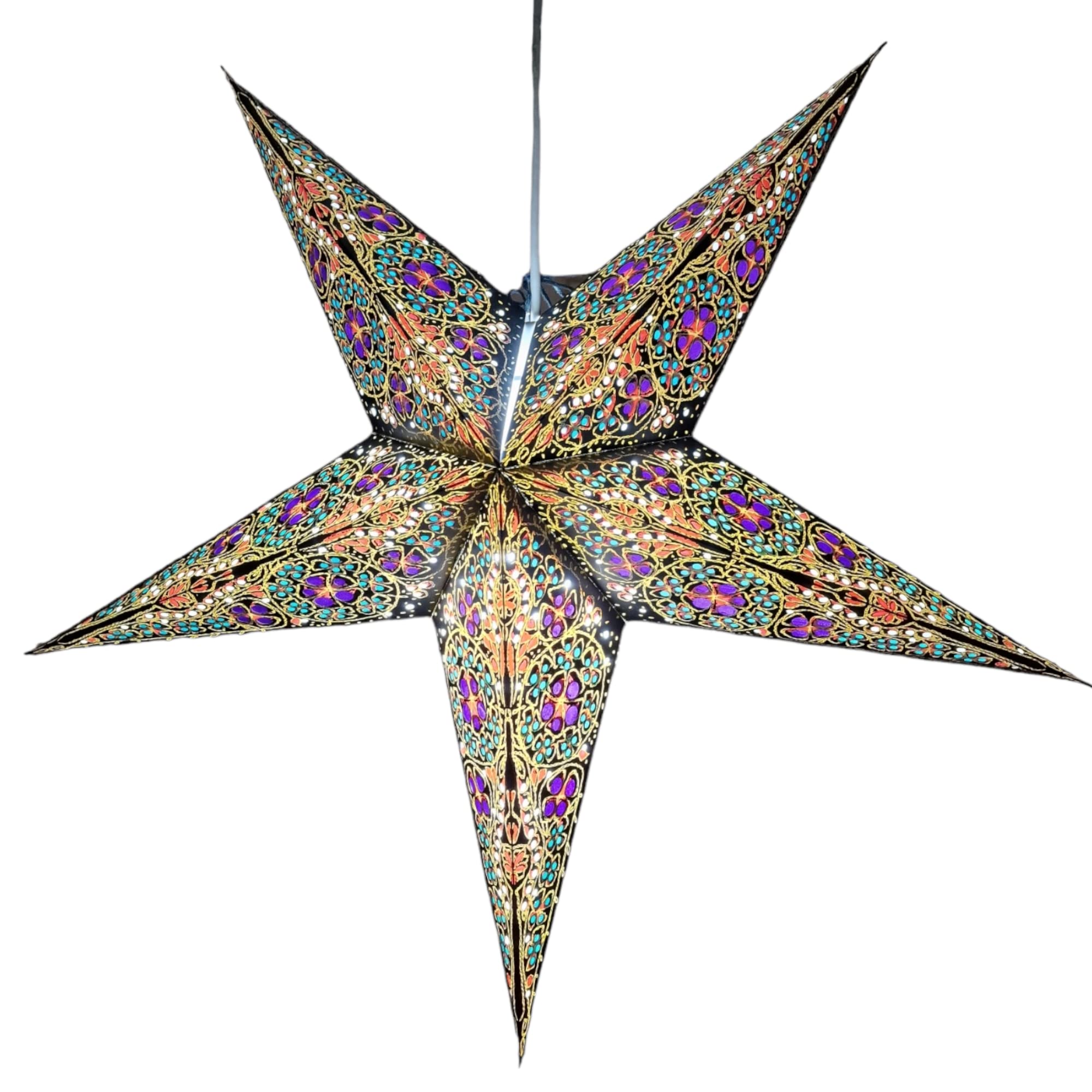 YEPSIO Paper Star Lantern Lampshade - Large 60cm Star Hanging Decorations for Christmas Wedding Home Decoration Party Galaxy