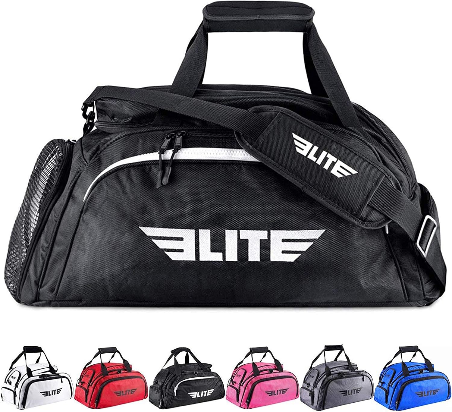 Elite Sports Boxing Gym Duffle Bag for MMA, BJJ, Jiu Jitsu Gear, Duffel Athletic
