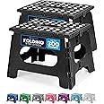Handy Laundry Folding Lightweight Step Stool is Sturdy Enough to Support Adults and Safe Enough for Kids. Opens Easy with One Flip. Great for Kitchen, Bathroom or Bedroom. (Black | 2-Pack)