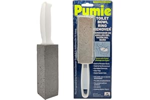 PUMIE Pumice Stone Toilet Bowl Cleaner (1-Pack) - Heavy Duty Scouring Stick for Toilet - Pumice Stone for Cleaning Rings, Bowls, Hard Water Stains, Lime, Rust, Sink - Includes Handle for Easy Use
