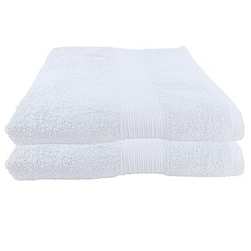 2er Pack Saunatücher Julie Julsen in vielen Farben reine Baumwolle Qualität 500 gsm Strandtuch Weiß 80 x 200 cm