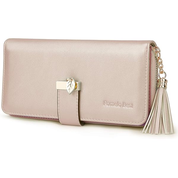 Cartera Larga Mujer JIUFENG - RFID Bloqueo - 13 Tarjeteros - Color Púrpura - Gran Capacidad
