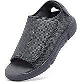 YINGCSM Men's Open toe Diabetic Sandals Wide Width Adjustable Straps Arch Support Lightweight & Breathable Mesh for Comfort and Pain Relief