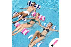 3 Pack Pool Float Water Hammock,Inflatable Swimming Pool Float Hammock for Adults, 4-in-1Multi-Purpose Water Floating Chair B
