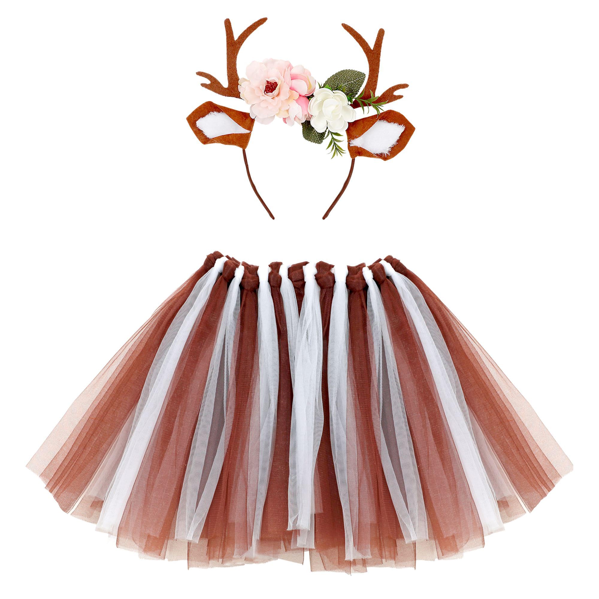Widmann Srl WDM96551 Reindeer Set, Tutu Women's Headpiece Fancy Dress for Adults, Multicoloured