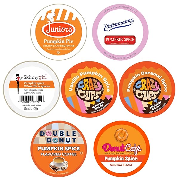 PERFECT SAMPLERS PUMPKIN SPICE COFFEE PODS VARIETY PACK, MEDIUM ROAST COFFEE FOR KEURIG K CUPS MACHINES, PUMPKIN COFFEE PODS SAMPLER, 30 COUNT