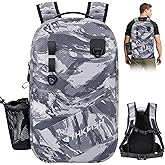 THKFISH IPX8 Waterproof Fishing Backpack with Rod Holder, Lightweight Fishing Sling Bag, Move Freely Fish Gifts for Men