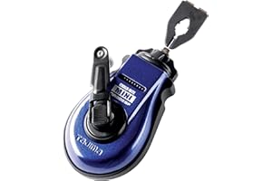 TAJIMA Chalk-Rite MINI Snap-Line - Ultra-Thin .5 mm Chalk Box with Steamlined Design & Ultra-Thin Line - CR802SFB