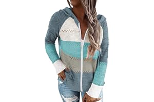 Acelitt Womens Casual Long Sleeve Zip Up Hooded Sweatshirts Hoodies with Pockets, S-XXL