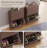 Vida Designs Walnut Shoe Cabinet 2-Drawer Slim Storage Hallway Unit view 6
