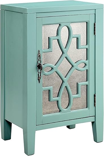 One Door Accent Cabinet With Storage Basket Antique Farmhouse