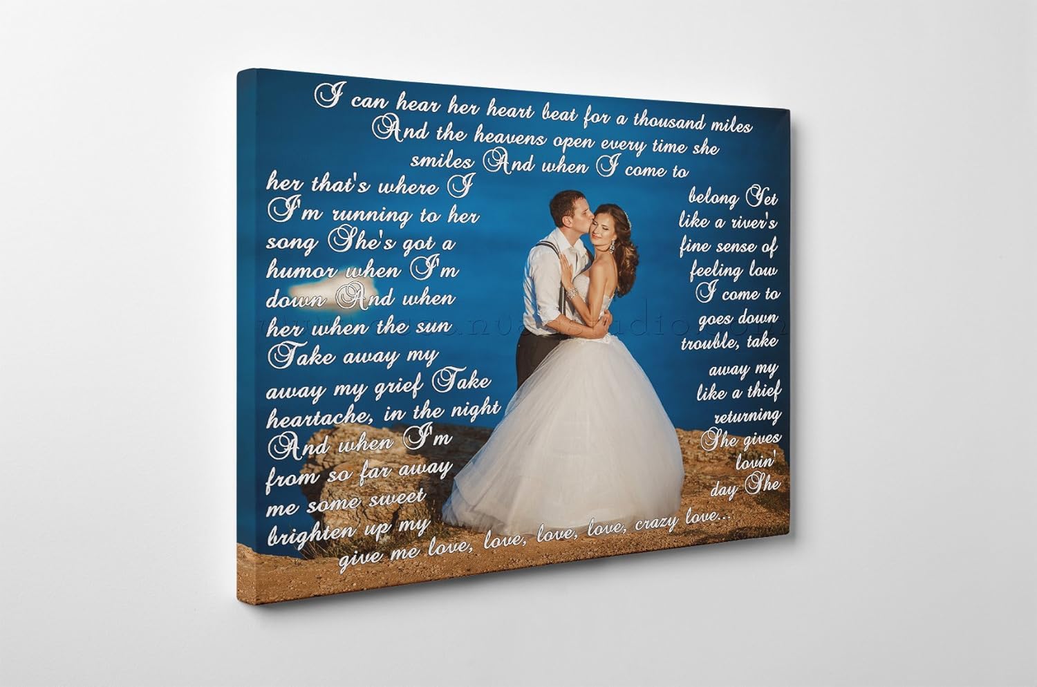 Wedding Anniversary Gift, Custom Canvas Print, Your Wedding Photo, Wedding vows