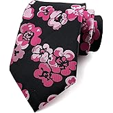 Elfeves Men's Tie Cravat Jacquard Luxury Modern Floral Pattern Wedding Necktie