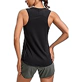 CRZ YOGA Lightweight Workout Tank Tops for Women - Athletic Running Sleeveless Shirts Racerback High Neck T-Shirt