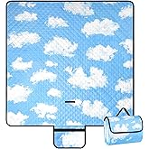 MECOSEN Picnic Blankets, 79''x79'' Extra Large Beach Blanket Waterproof Sandproof, Foldable & Portable Outdoor Mat 3-Layer Beach Blanket for Family Camping, Park, Travel, Backyard, Grass Lawn-Clouds