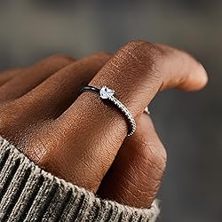 STORYJEWELLERY Purity Ring, Black Enamel Sterling