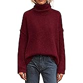 PRETTYGARDEN Womens Turtleneck Long Sleeve Sweater 2025 Fall Trendy Loose Fit Knit Tops Oversized Pullover Sweaters