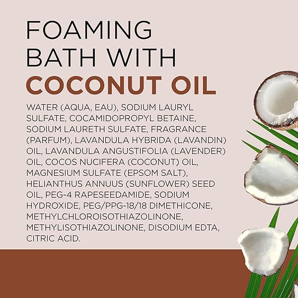 DR. TEAL’S COCONUT OIL FOAMING BATH WITH PURE EPSOM SALT (1 BOTTLE, 34 OZ) – ESSENTIAL OILS NOURISH & PROTECT YOUR SKIN – RELIEVE STRESS & REVITALIZE TIRED, ACHY MUSCLES AT HOME – LONG LASTING BUBBLES