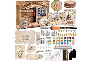 K KERNOWO Wood Burning Kit - 156Pcs All-in-One Wood Burning Tool Pen Adjustable Temperature Wood Burner Kit Crafts Gifts for Adults & Teens, Woodburning Kits for Beginner Pyrography