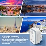 Loydia 5 in 1 UK to EU Travel Adapter with 4 USB Ports Type E/F Grounded view 7