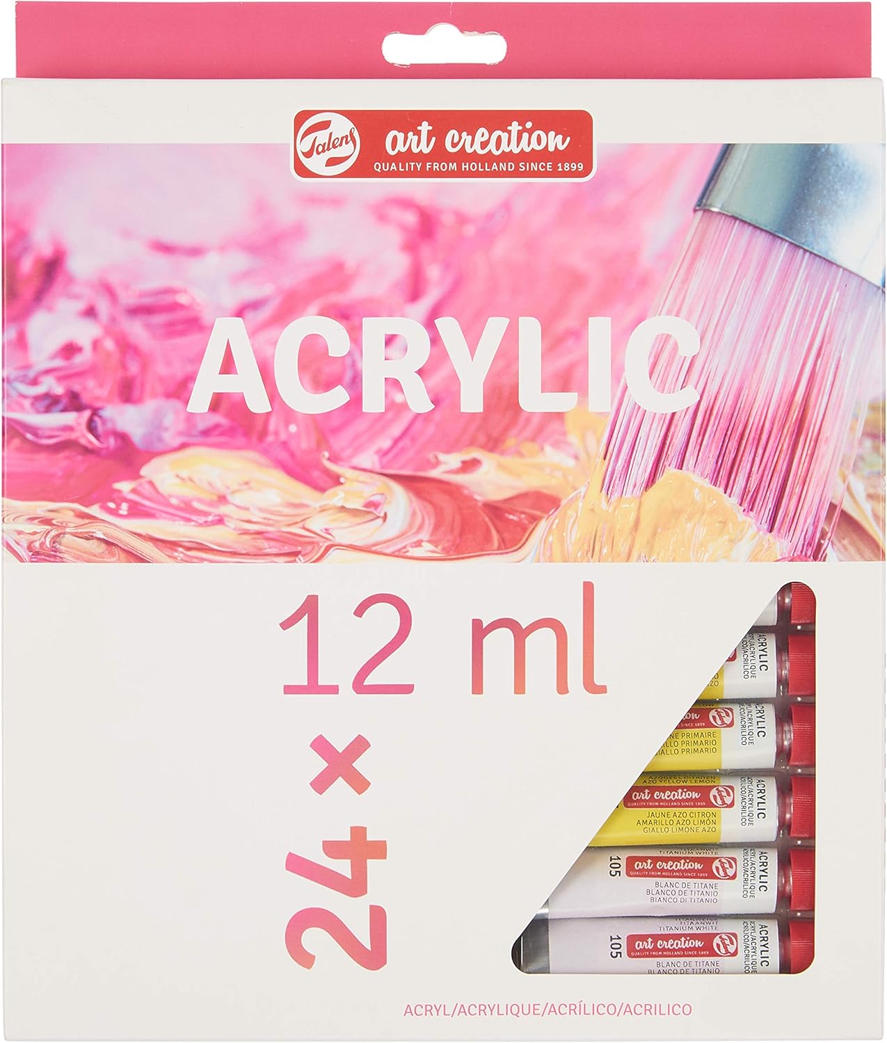Talens Art Creation Acrylic Paint Starter Set, 24 Colors (12 ml tubes), Multi