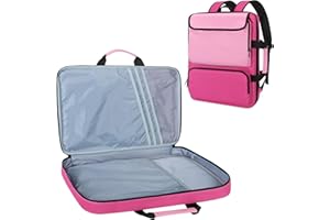Prokva Art Portfolio Bag Backpack, A3 Art Portfolio Case 15 x 18 Inch, Artist Travel Tote Bag for Artwork and Drawing Supplies, Pink (Empty Bag, Patent Design)