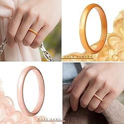 ThunderFit Stackable Silicone Wedding Rings for