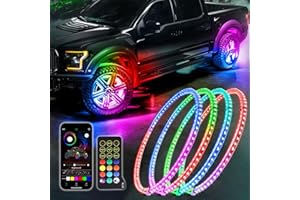 AddSafety 15.5inch Wheel Ring Lights Double Row Dancing Chasing Color Wheel Rim Lights with Turn Signal and Braking Function 4PCS