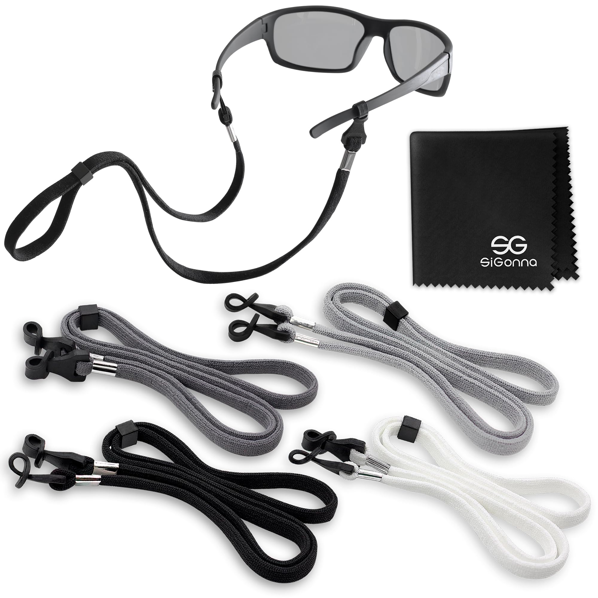 Photo 1 of SIGONNA Eyeglass Holder Straps - 4 Premium Eyeglasses Cord for Men - Eye Glass Accessory Chain for Women - Sunglass Lanyard Around Neck - 4 Cords