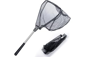 Neween Fishing Net, Foldable Collapsible Telescopic Fish Landing Net, Durable Nylon Material Mesh Landing Net for Easy Catching or Releasing for Trout