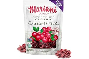 ORGANIC BY MARIANI Mariani Organic Dried Cranberries, 30oz, Bulk Family Size Value Pack, Sweetened Organic Cranberries Dried Fruit, Vegan, Gluten-Free, Preservative-Free, 100% USA Grown, Naturally Sweet & Tangy