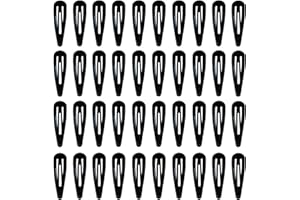 Alef Judaica 25 Pieces Hair Clips, Anti-rust Metal Snap Barrettes for Women and Girls, Reusable Classic Snap Barrettes for All Hair Types, 4.9 cm Hair Accessories, Black