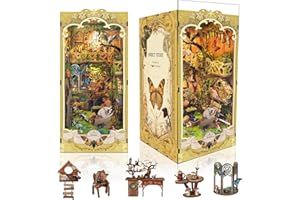 SUDOPOR DIY Book Nook Kit,DIY Dollhouse Booknook Bookshelf Insert Decor,3D Wooden Puzzles with LED Dust Cover,Book Nook Miniature Kit,Birthday Halloween Home Decor for Teens Adult-Insects Story