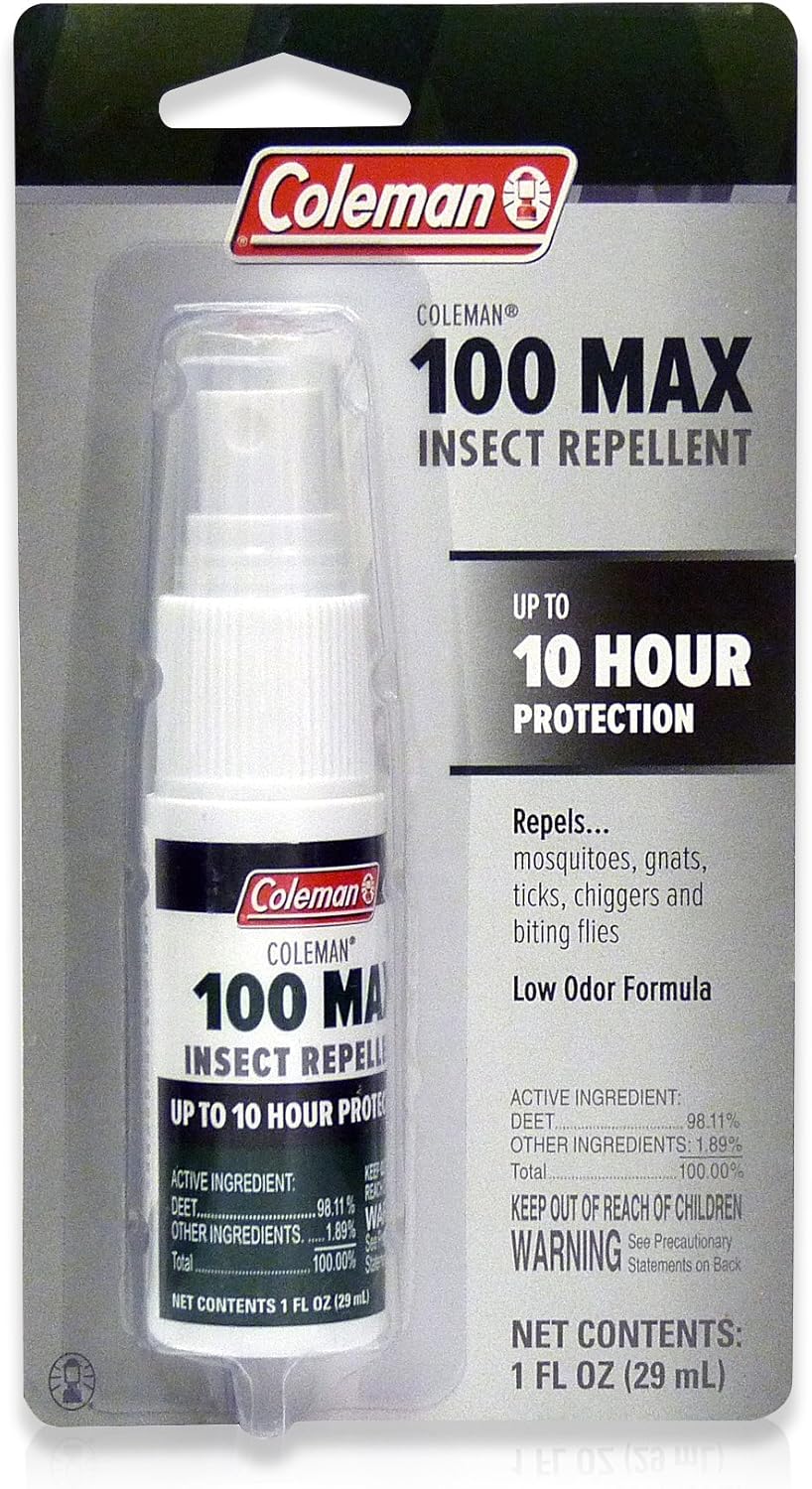 Coleman 100 Max 100% DEET Insect Repellent Pump for Ticks and Mosquitos - 4 oz Bottle : Sports & Outdoors