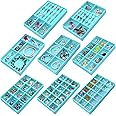 7Color Sky 8 Pcs Velvet Jewelry Tray Stackable Jewelry Drawers Organizer Trays Rings Earrings Bracelet Organizer (8.2" x 5" x 1")