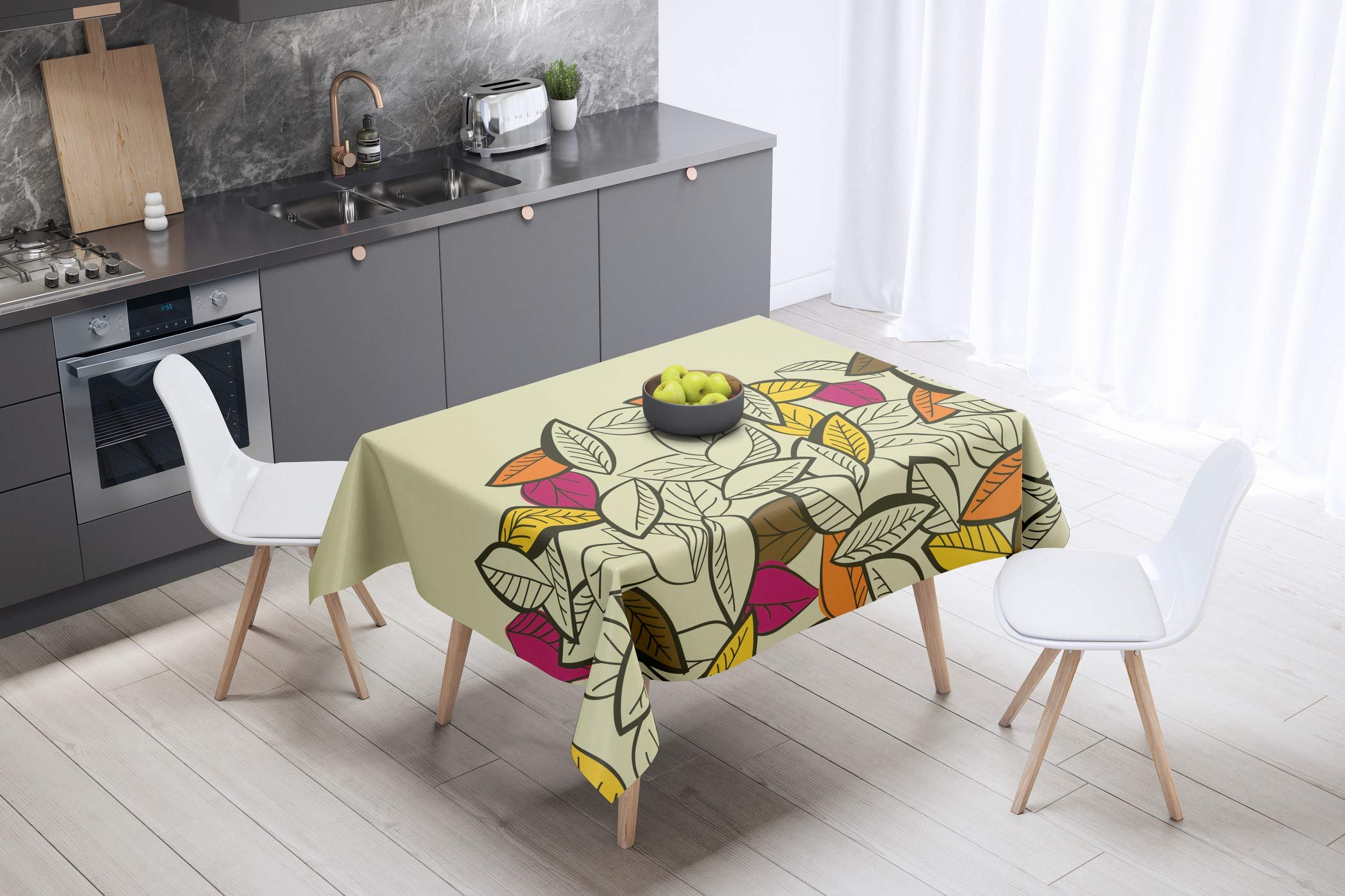 Bonamaison Kitchen Decoration, Tablecloth, 140cm x 140cm - Designed and Manufactured in Turkey