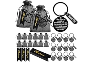 Yinkin 72 Pcs Employee Appreciation Gifts Bulk Staff Thank You Gifts Organza Bags with Cards for Coworkers Christmas Favors