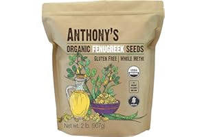 Anthony's Organic Fenugreek Seeds, 2 lb, Whole Methi Seeds, Gluten Free, Non GMO, Non Irradiated