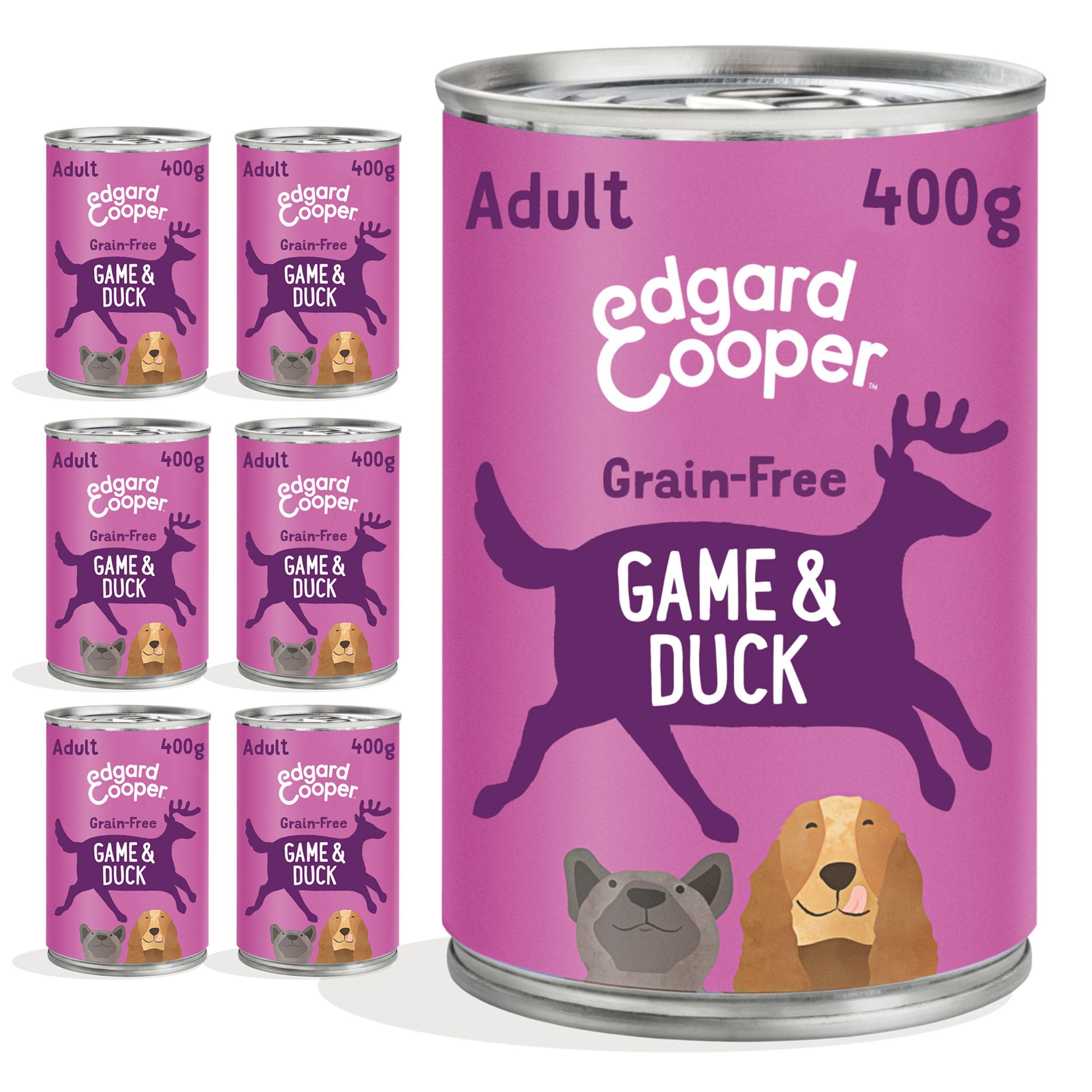 Edgard Cooper Grain-Free Adults Wet Dog Food in Gravy, Game Duck6 x 400g, Natural Dogs Food in Tins with Fresh Meat, High Protein, Hypoallergenic, No Added Sugar