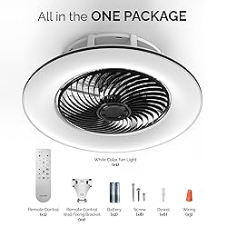 PrimeMall Bladeless Ceiling Fan with Light and