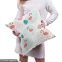Ambesonne Tropical Fabric by The Yard, Flamingo