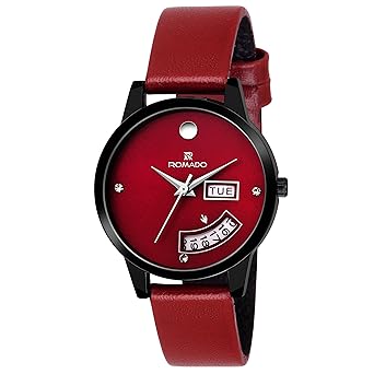 Romado HOT RED Day and Date DIAL Analog Watch - for Women