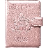 ACdream Passport and Vaccine Card Holder Combo, Cover Case with CDC Vaccination Card Slot, Leather Travel Documents Organizer