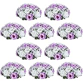 NUPTIO Flower Ball Arrangement Bouquet: 10 Pcs 8.6 inch Diameter Lilac Rose Fake Babys Breath Artificial Flowers for Wedding Centerpiece Event Party Tables Decorations