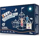 besrey Fort Building Kit for Kids with Toss Game, 133 Pcs Creative Fort Toy, STEM Construction Toy, Outdoor Play Structure, K