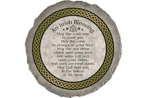 Magnolia Garden 10-Inch an Irish Blessing Decorative Stepping Stone – Weather-Resistant Resin Garden Walkway Tile – Celtic Kn