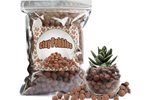 Doter 1.1 LB Clay Pebbles Leca Balls for Plants, hydroponic expanded Clay Pebbles, Ideal for Potted Planter Drainage Rocks Material
