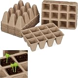 Relaxdays Biodegradable Fibre Plant Pots 5cm for Seedlings, Pack of 204 view 1