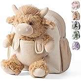Moonkie Hug & Go Highland Cow Toddler Backpack – Soft Plush Bag with Take-Along Toy for Boys Aged 2–4 | Ideal for Daycare | Travel & Birthday Gifts for 3-Year-Old Kids